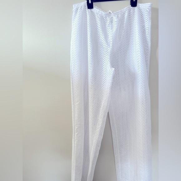 CALVIN KLEIN Women's Wide-Leg Beach Cover-Up Pants, Chevron Wide Leg M, L - Picture 14 of 15